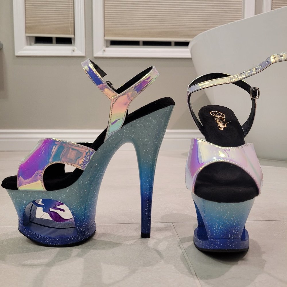 Pleaser Iridescent Mermaid Heel Size 7 Brand New